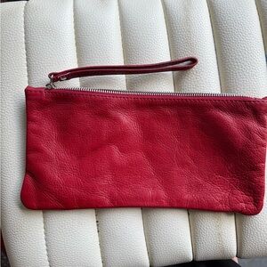 Red Leather Clutch Borse In Pelle Made In Italy